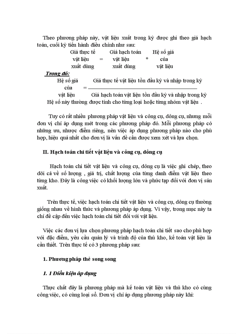 image for page Việc hạch toán chi tiết đối với vật liệu