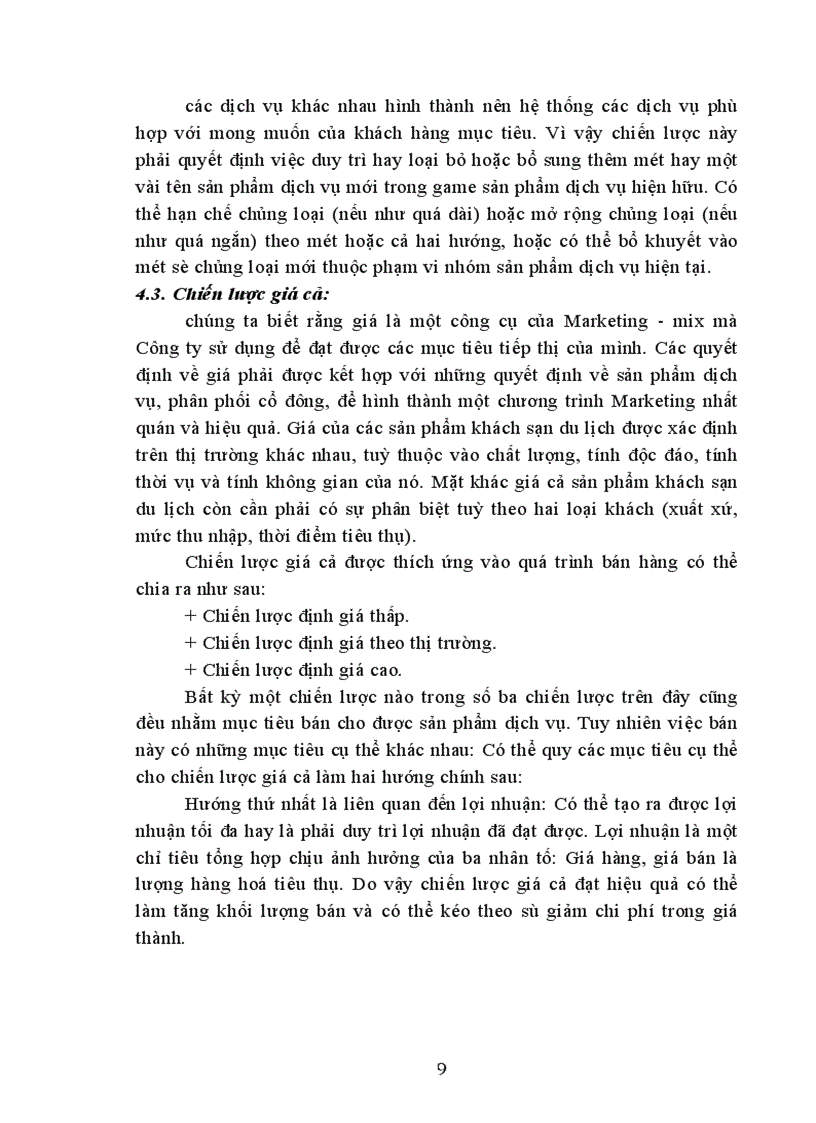 image for page Hệ thống chiến lược Marketing mix trong khách sạn - du lịch