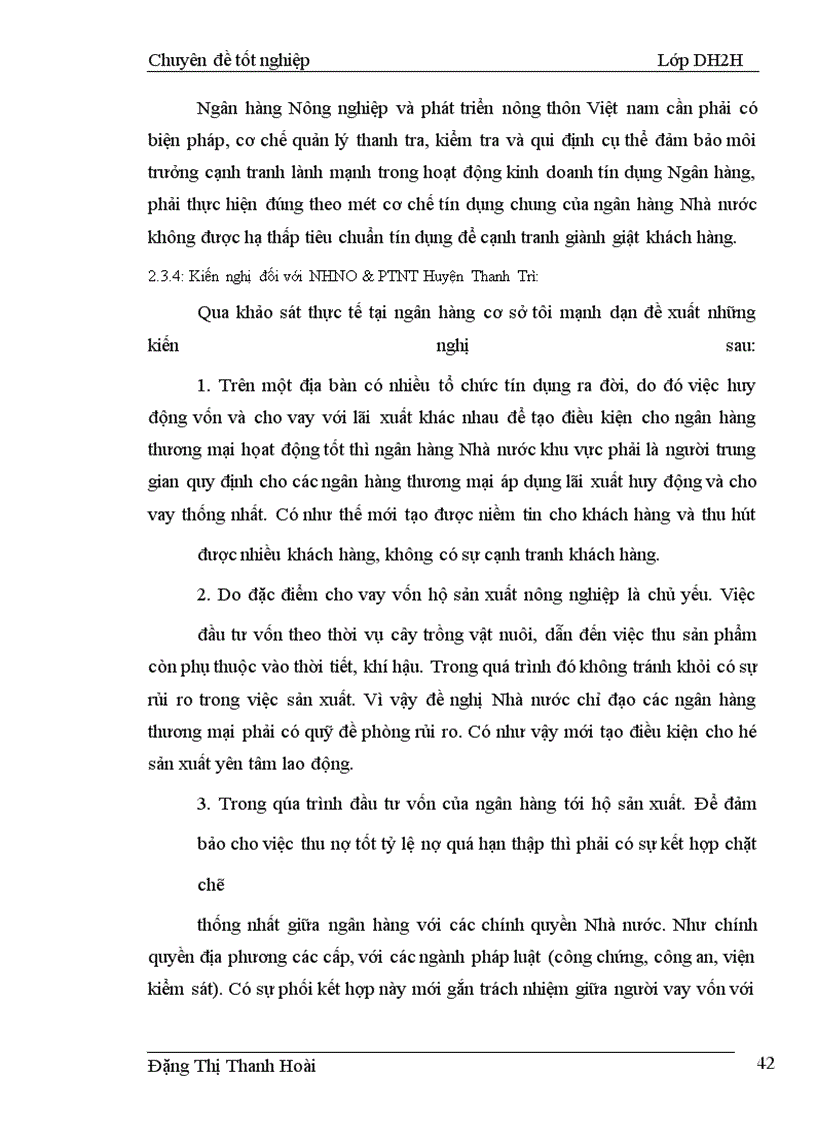 image for page Một số giải pháp nhằm nâng cao hiệu quả cho vay hộ sản xuất tại Ngân hàng nông nghiệp và Phát triển nông thôn huyện Thanh Trì Thanh Trì