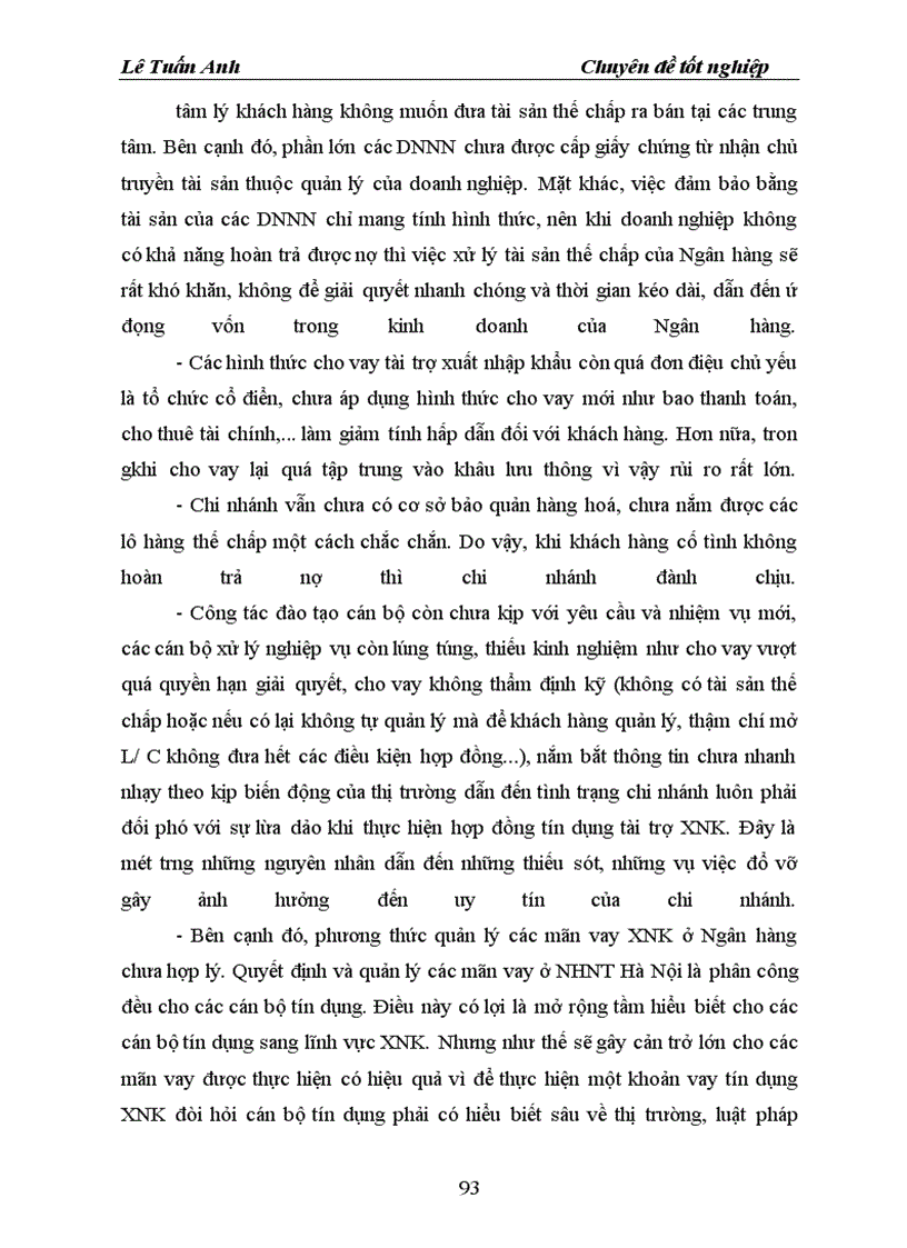 image for page Thực trạng hoạt động tín dụng tài trợ xuất nhập khẩu tại NHNT Hà Nội .