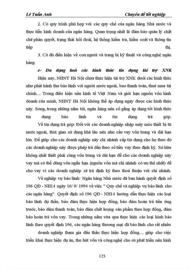 image for page Thực trạng hoạt động tín dụng tài trợ xuất nhập khẩu tại NHNT Hà Nội .