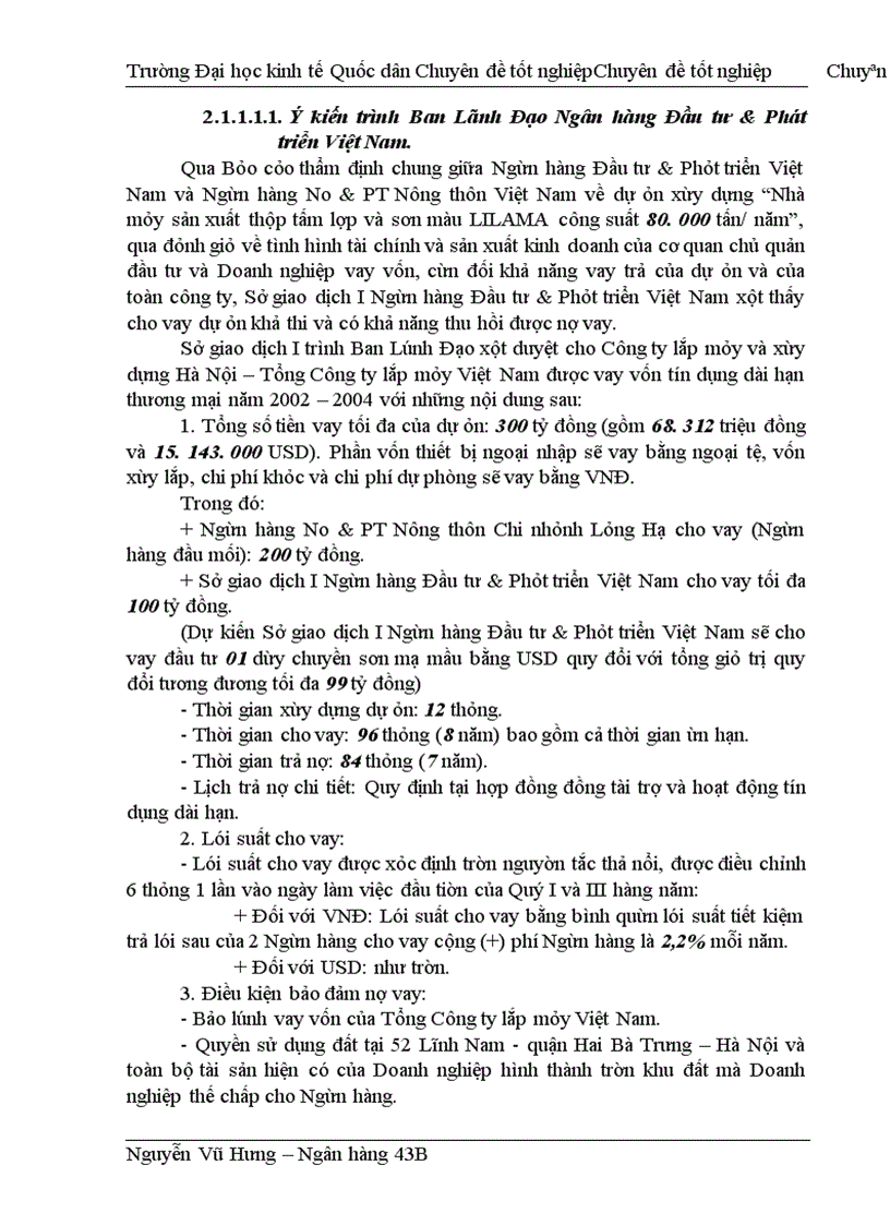 image for page Thực trạng thẩm định tài chính dự án đầu tư tại sở giao dịch ngân hàng