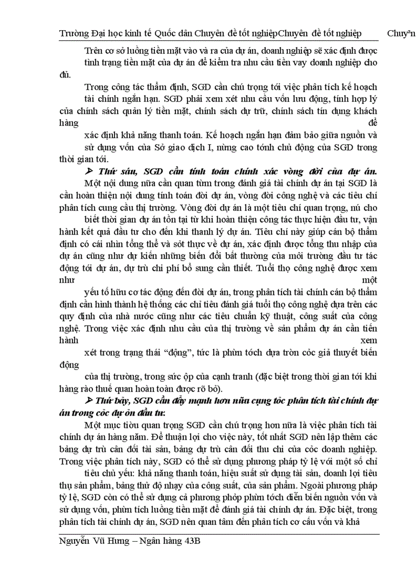 image for page Thực trạng thẩm định tài chính dự án đầu tư tại sở giao dịch ngân hàng