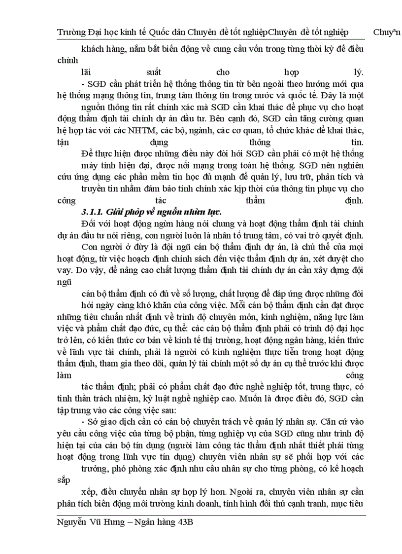 image for page Thực trạng thẩm định tài chính dự án đầu tư tại sở giao dịch ngân hàng