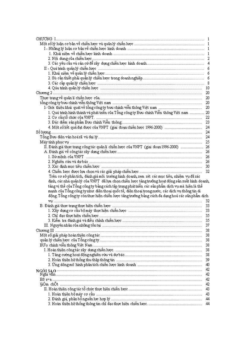 image for page Một số giải pháp hoàn thiện công tác quản lý chiến lược của Tổng công ty Bưu chính viễn thông Việt Nam