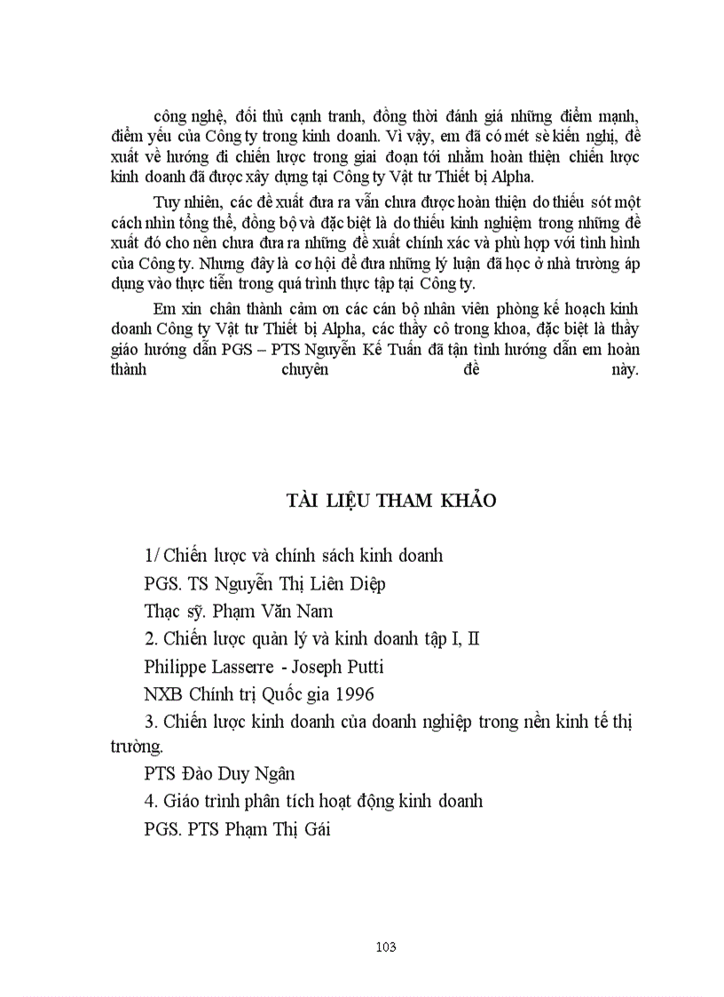 image for page Thực trạng kinh doanh và hoạt động hoạch định chiến lược kinh doanh tại Công ty Vật tư Thiết bị Alpha