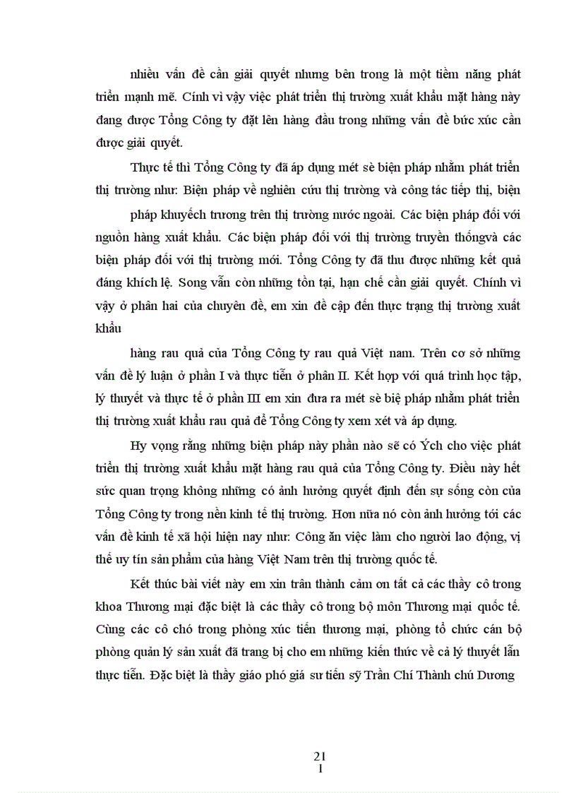 image for page Một số giải pháp nhằn mở rộng thị trường xuất khẩu và thúc đẩy hoạt động xuất khẩu của Tổng công ty Rau quả Việt Na