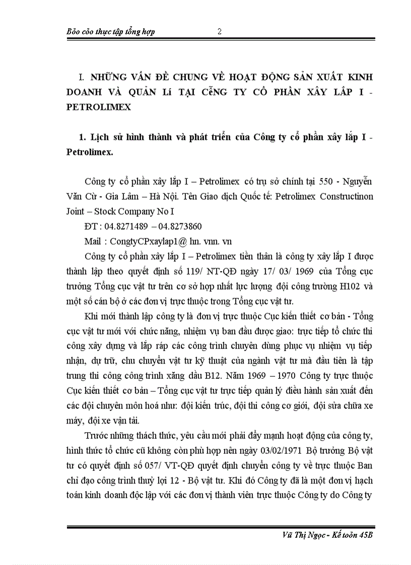 image for page Hoạt động sản xuất kinh doanh và quản lý tại công ty cổ phần xây lắp i - petrolimex