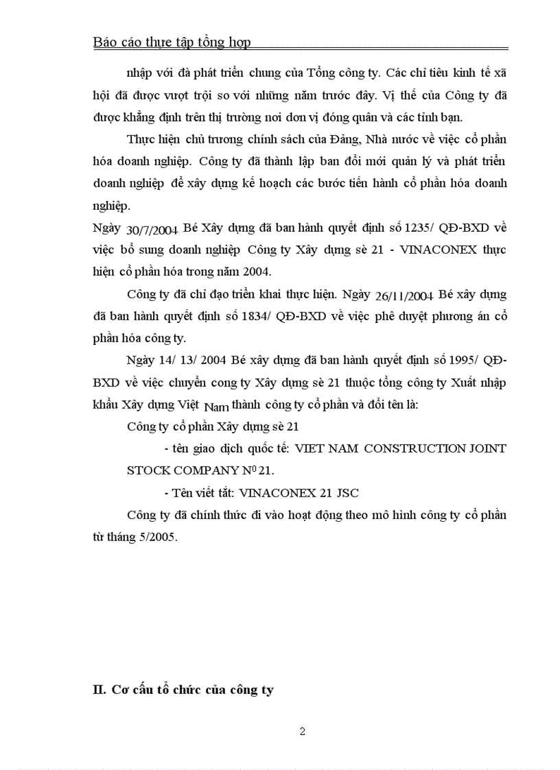 image for page Thực tập tổng hợp tại Công ty cổ phần Xây dựng số 21