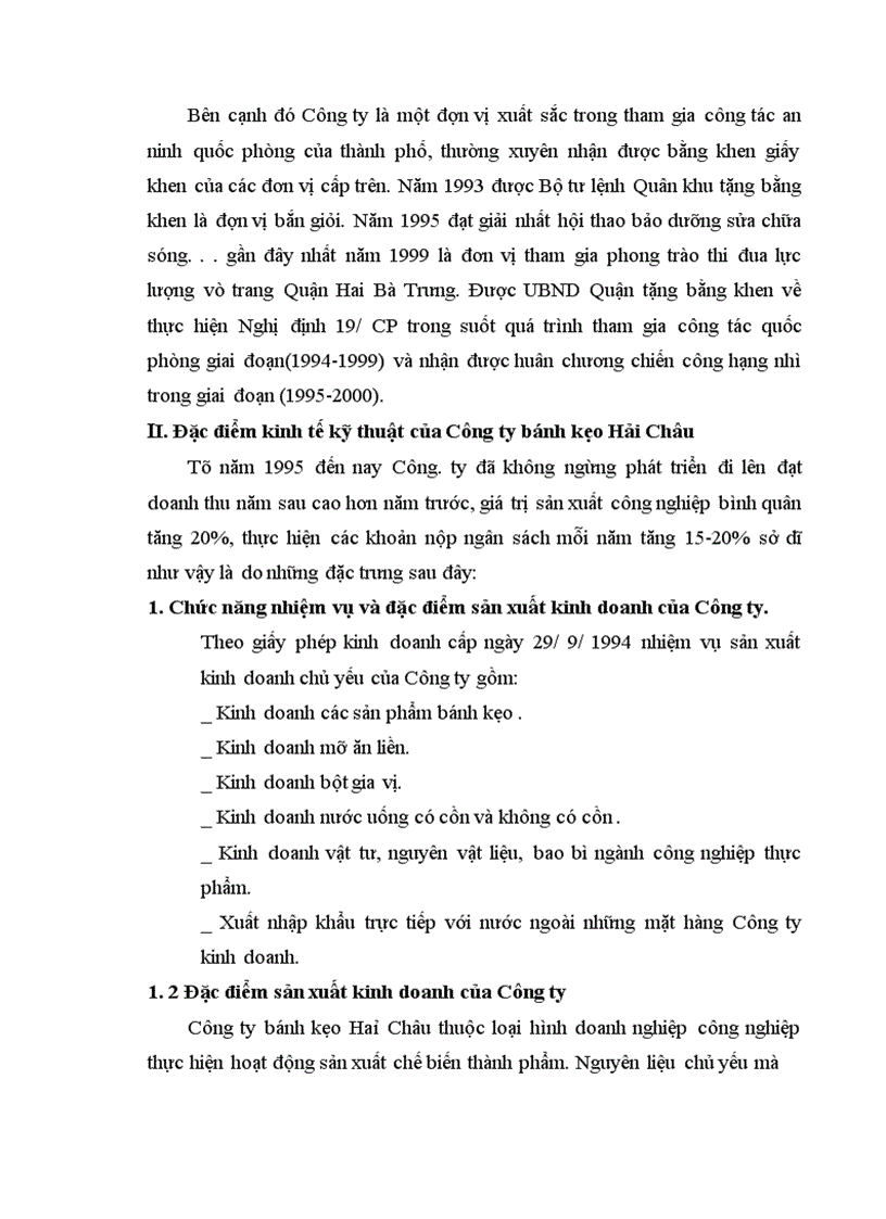 image for page Hoạt động Sản Xuất Kinh Doanh và hoạt động Marketing của Công ty bánh kẹo Hải Châu