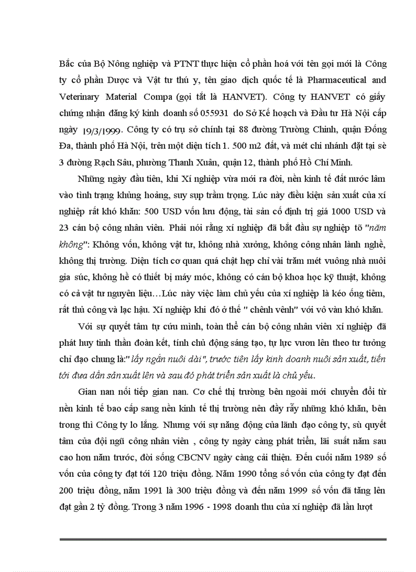 image for page Hoạt động của công ty Cổ phần Dược và Vật tư thú y (HANVET).