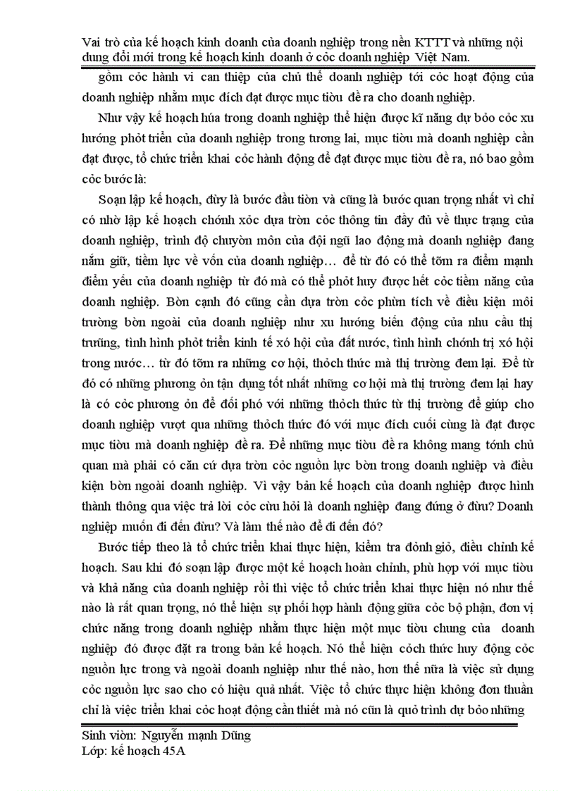 image for page Vai trò của kế hoạch kinh doanh của doanh nghiệp trong nền kinh tế thị trường