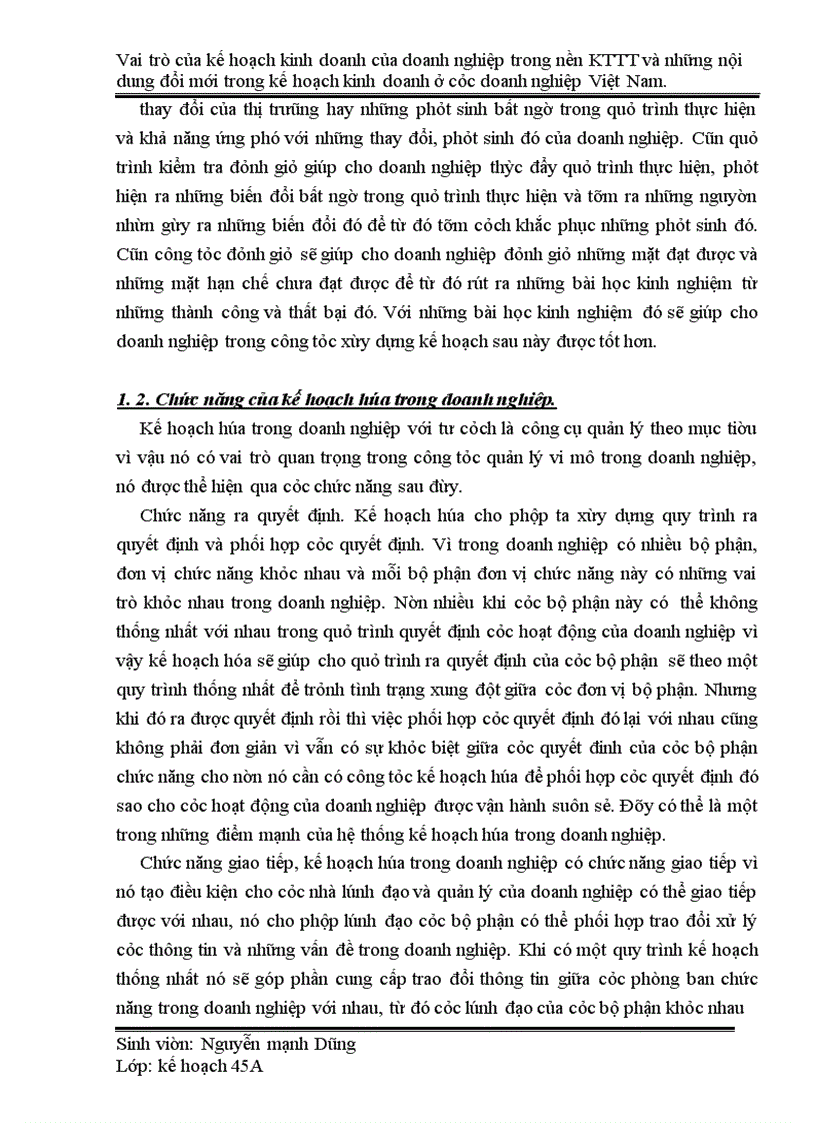 image for page Vai trò của kế hoạch kinh doanh của doanh nghiệp trong nền kinh tế thị trường