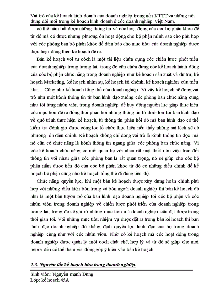 image for page Vai trò của kế hoạch kinh doanh của doanh nghiệp trong nền kinh tế thị trường