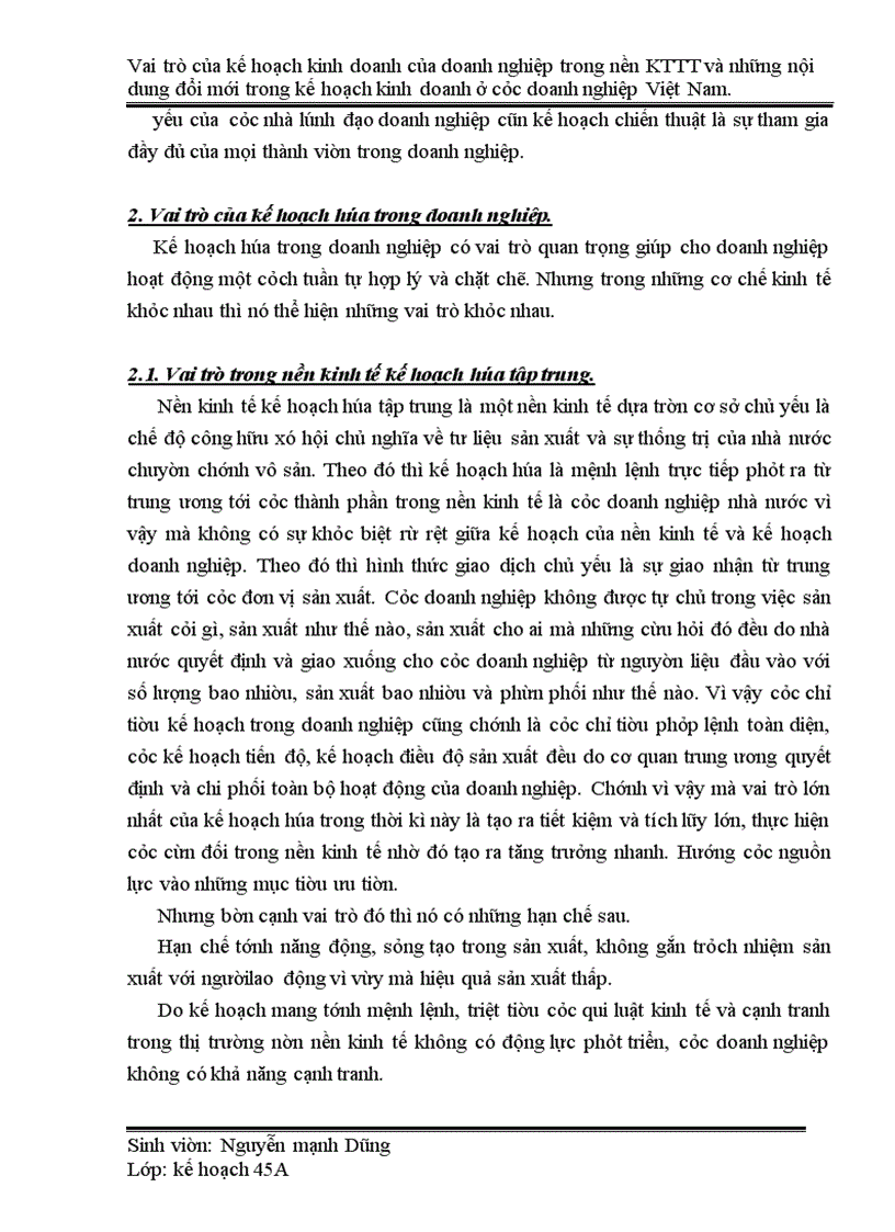 image for page Vai trò của kế hoạch kinh doanh của doanh nghiệp trong nền kinh tế thị trường