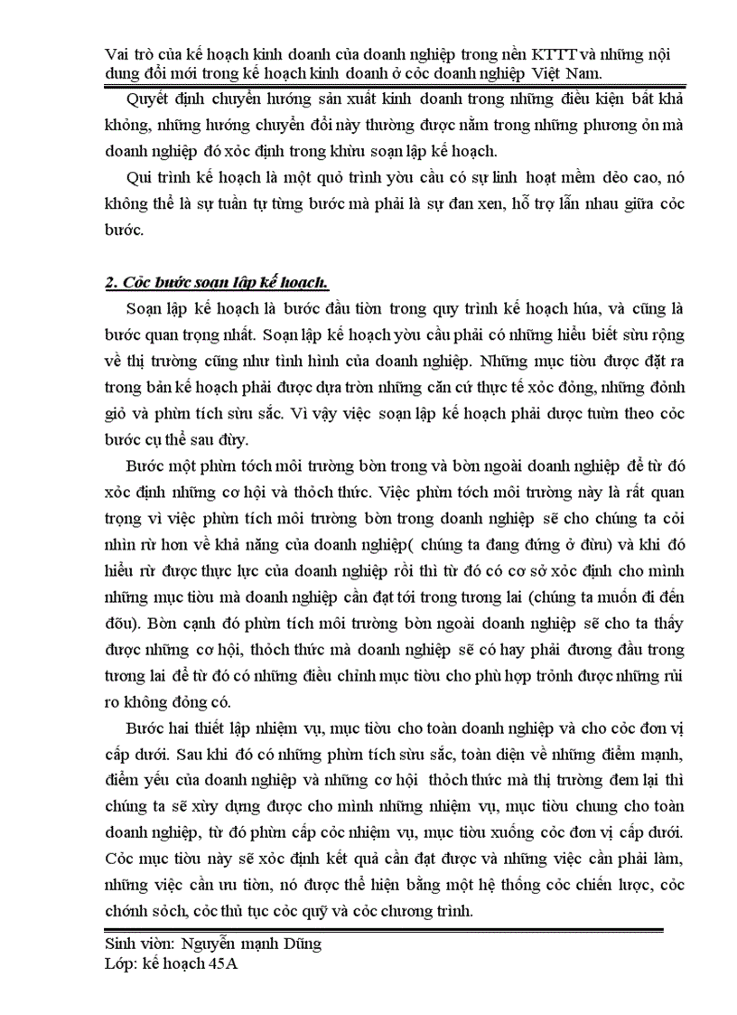 image for page Vai trò của kế hoạch kinh doanh của doanh nghiệp trong nền kinh tế thị trường