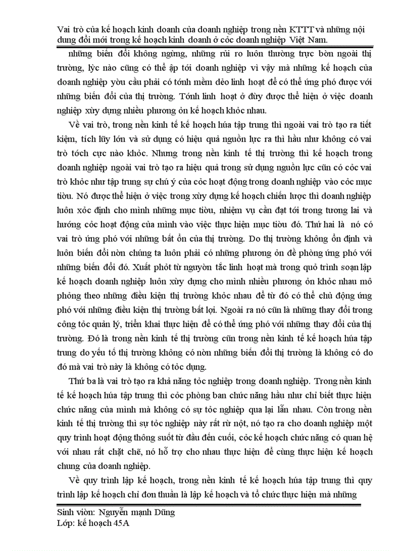 image for page Vai trò của kế hoạch kinh doanh của doanh nghiệp trong nền kinh tế thị trường