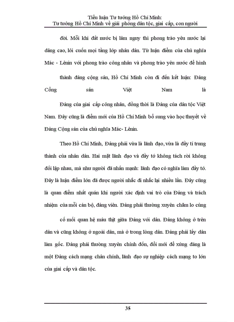 image for page Tiểu luận Tư tưởng Hồ Chí Minh: Tư tưởng Hồ Chí Minh về giải phóng dân tộc, giai cấp, con người