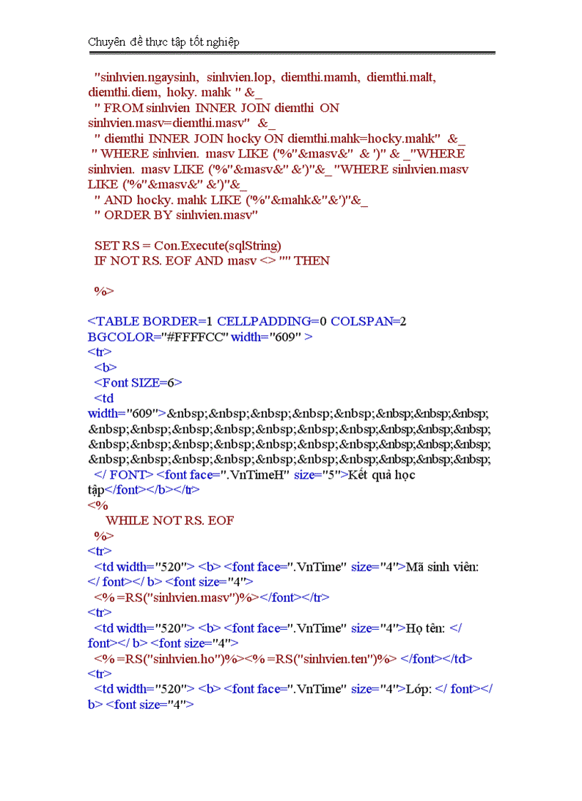 image for page Thiết kế trang Web tra cứu kết quả học tập của sinh viên