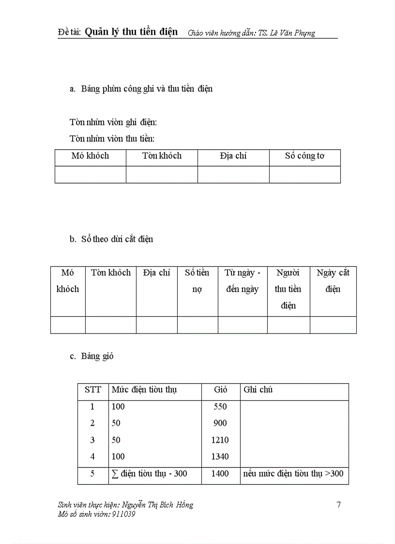 Quản lý thu tiền điện