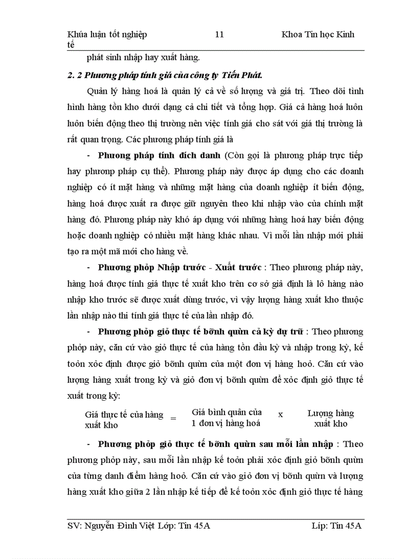 image for page Phân tích thiết kế hệ thống thông tin quản lý kho tại công ty TNHH thương mại và sản xuất Tiến Phát