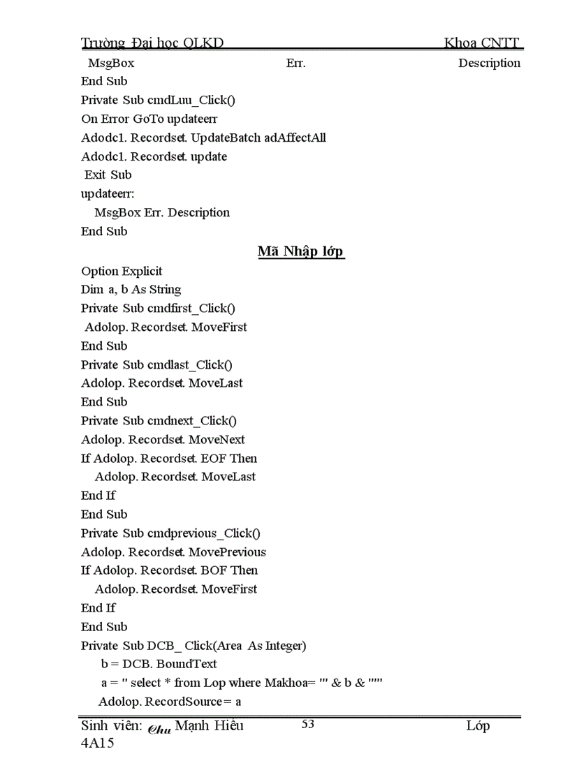 image for page Xây Dựng Chương Trình Quản Lý Thi Trách Nghiệm Bằng Ngôn Ngữ Visual Basic