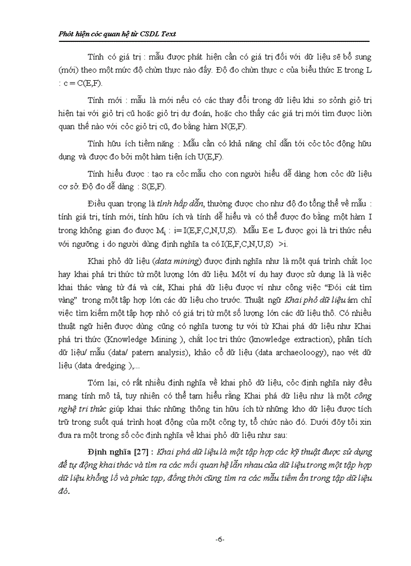 image for page Phát hiện các quan hệ từ CSDL Text