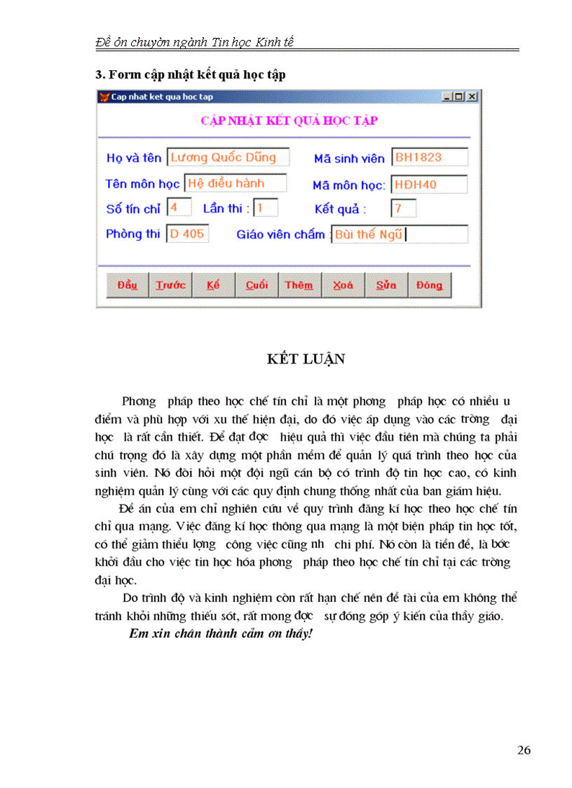 image for page Tin học hoá quy trình đăng kí học theo học chế tín chỉ