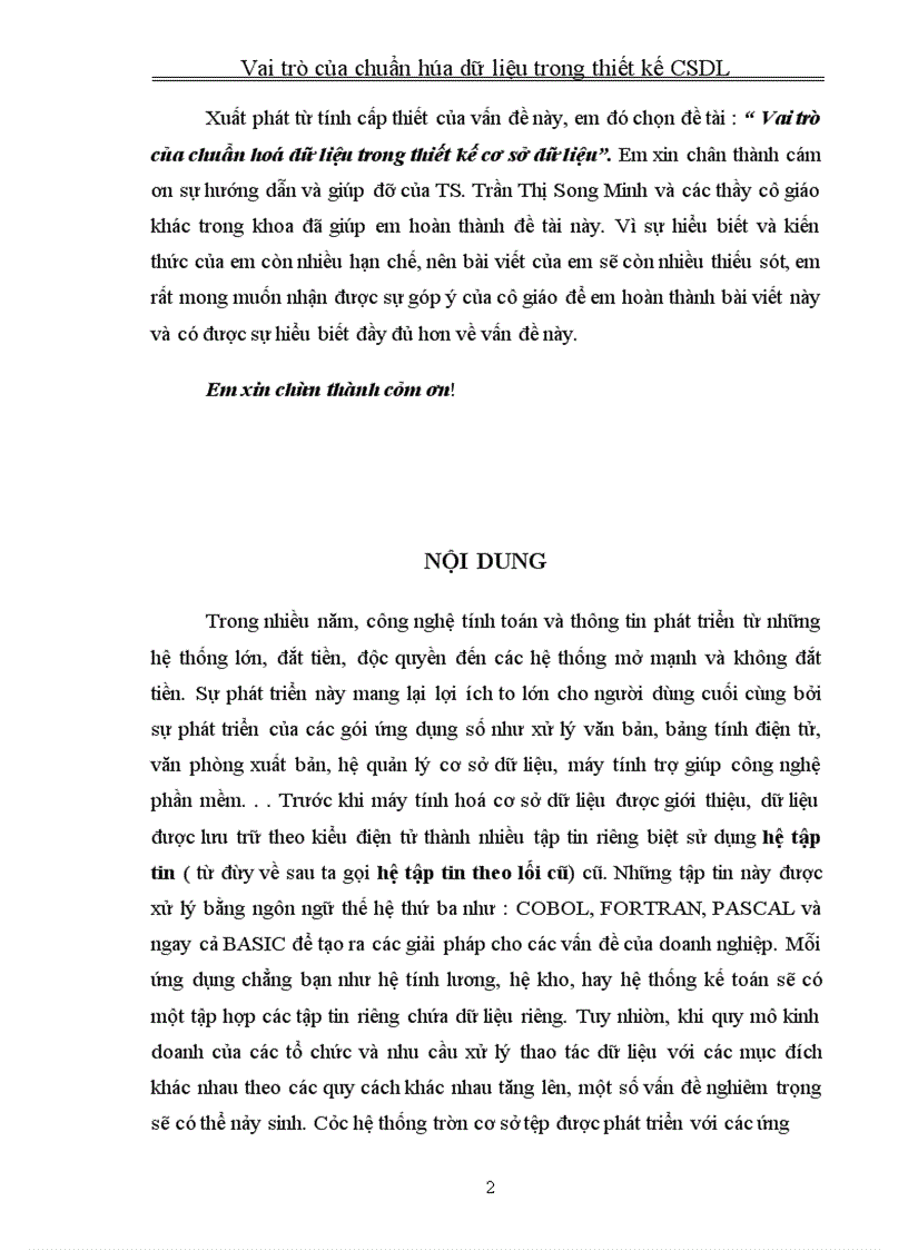 image for page Vai trò của chuẩn hóa dữ liệu trong thiết kế CSDL