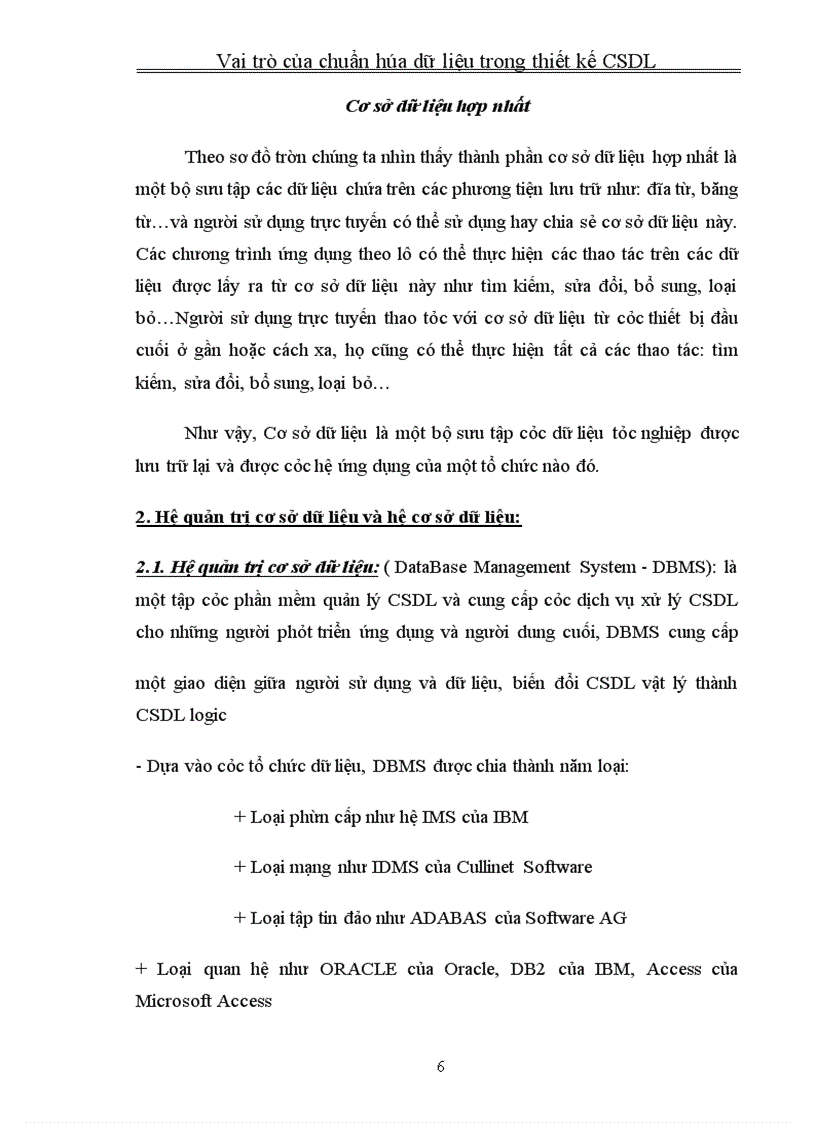 image for page Vai trò của chuẩn hóa dữ liệu trong thiết kế CSDL