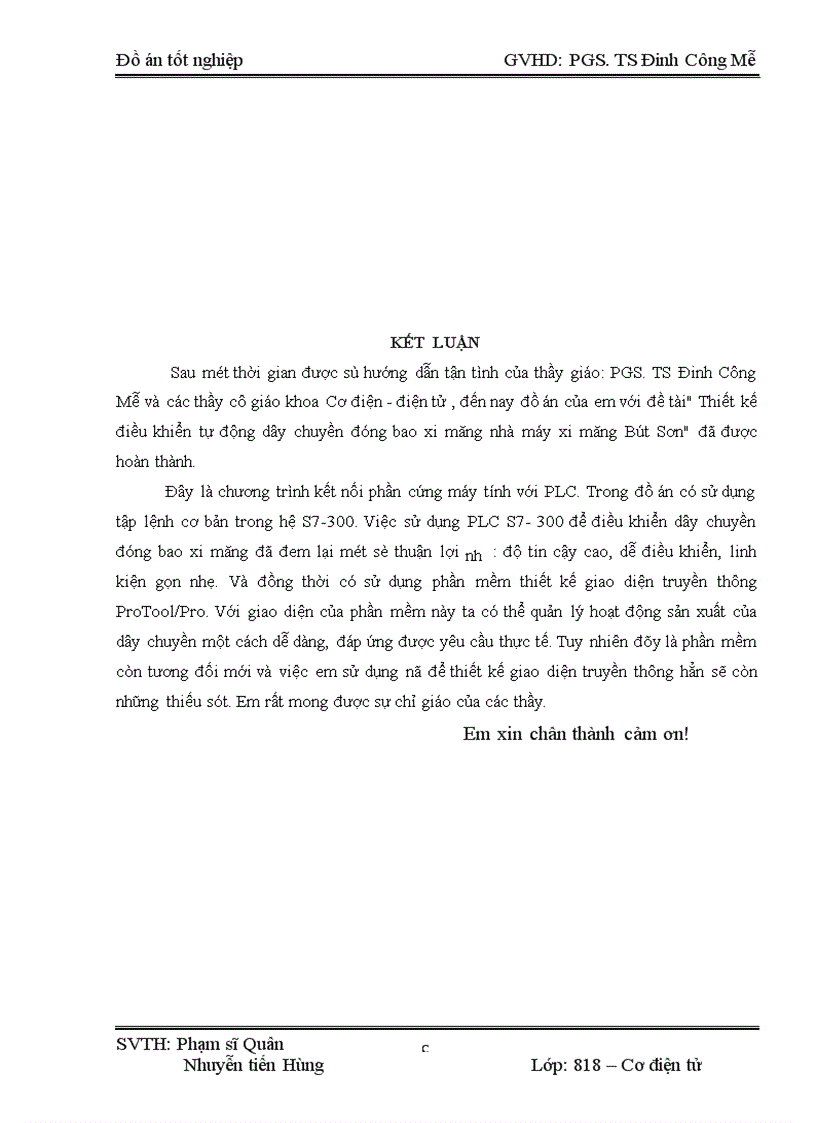 image for page Thiết kế điều khiển tự động dây chuyền đóng bao nhà máy xi măng Bút Sơn