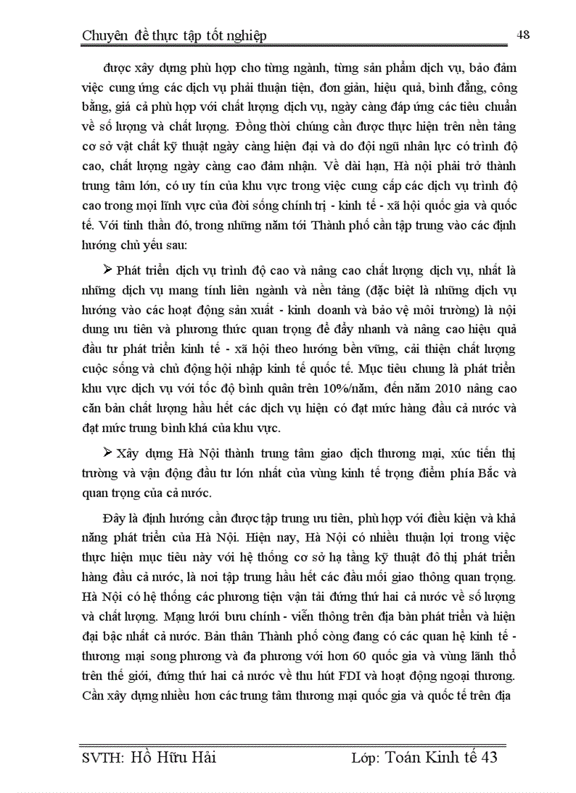 image for page -Tình hình và đánh giá sự phát triển của một số lĩnh vực dịch vụ theo hướng trình độ cao và nâng cao chất lượng dịch vụ ở Hà Nội