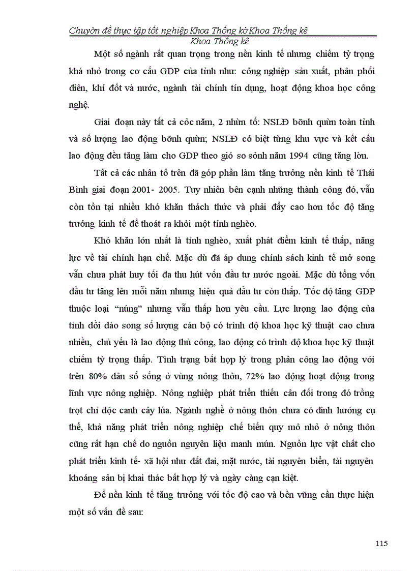 image for page Phân tích tình hình kinh tế xã hội Thái Bình giai đoạn 2001- 2005 và dự báo đến năm 2010