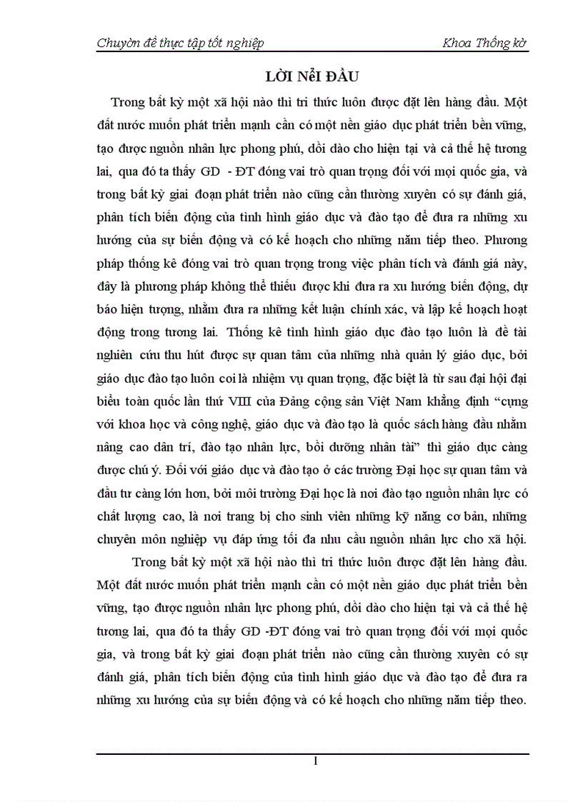 image for page Nghiên cứu thống kê tình hình giáo dục đào tạo Đại học chính quy tại trường Đại học Kinh tế quốc dân thời kỳ 1995 - 2004