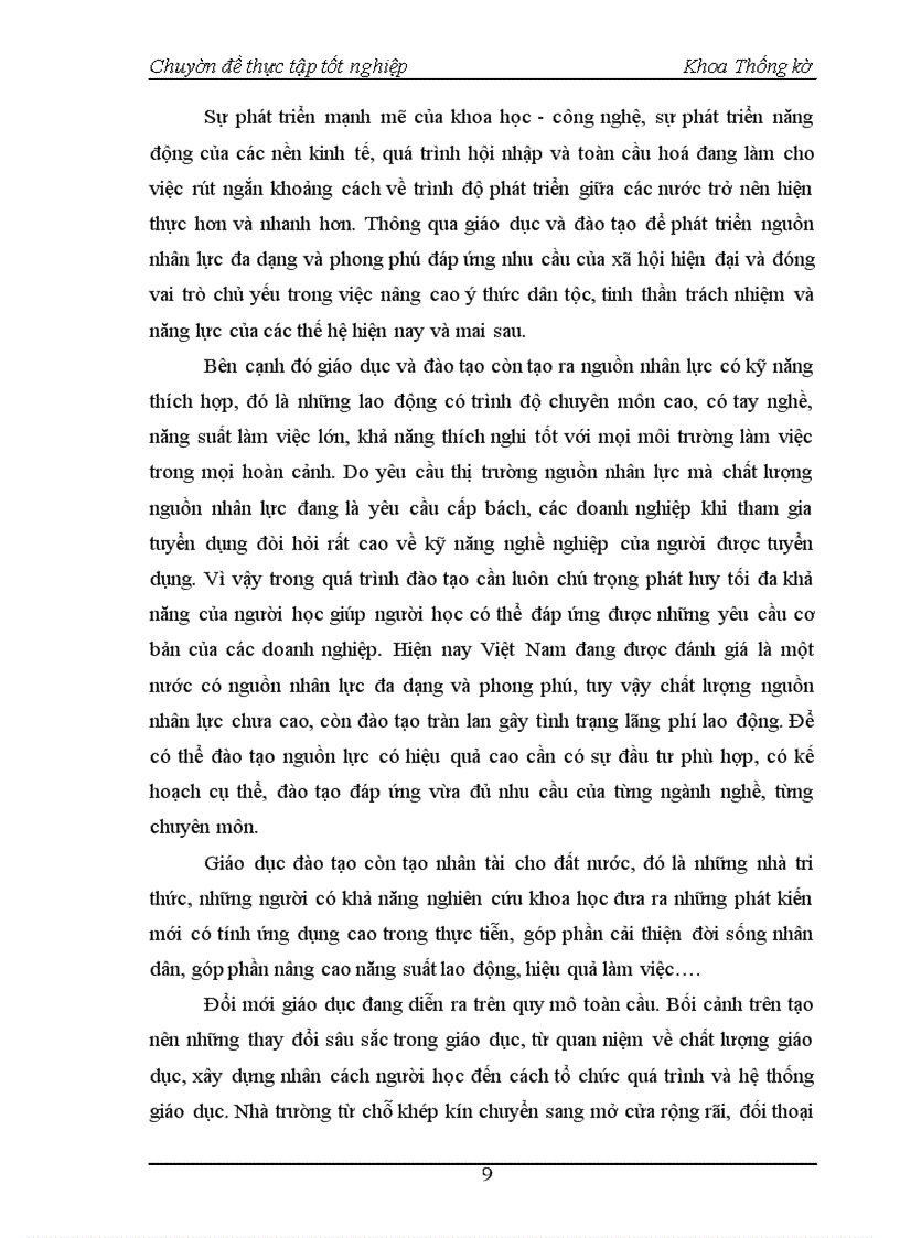 image for page Nghiên cứu thống kê tình hình giáo dục đào tạo Đại học chính quy tại trường Đại học Kinh tế quốc dân thời kỳ 1995 - 2004