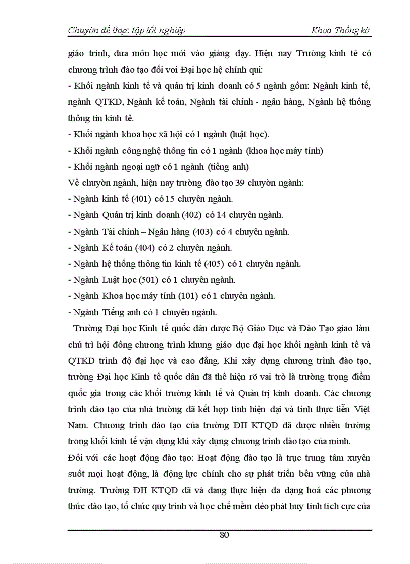 image for page Nghiên cứu thống kê tình hình giáo dục đào tạo Đại học chính quy tại trường Đại học Kinh tế quốc dân thời kỳ 1995 - 2004