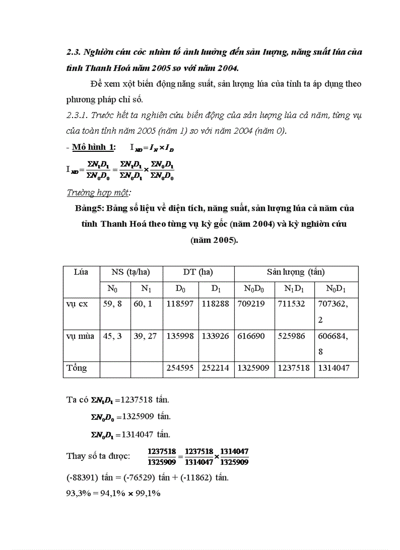 image for page Vận dụng một số phương pháp thống kê phân tích tình sản xuất lúa của tỉnh Thanh Hoá giai đoạn 1995-2005.