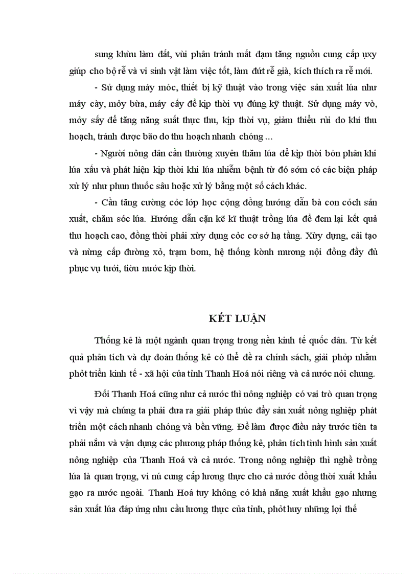 image for page Vận dụng một số phương pháp thống kê phân tích tình sản xuất lúa của tỉnh Thanh Hoá giai đoạn 1995-2005.