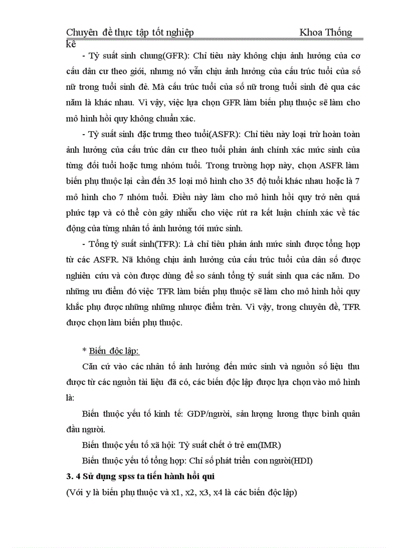 image for page Phân tích thống kê ảnh hưởng của mức sống dân cư đến mức sinh ở Việt Nam giai đoạn 1995-2004 làm chuyên đề thực tập của mình