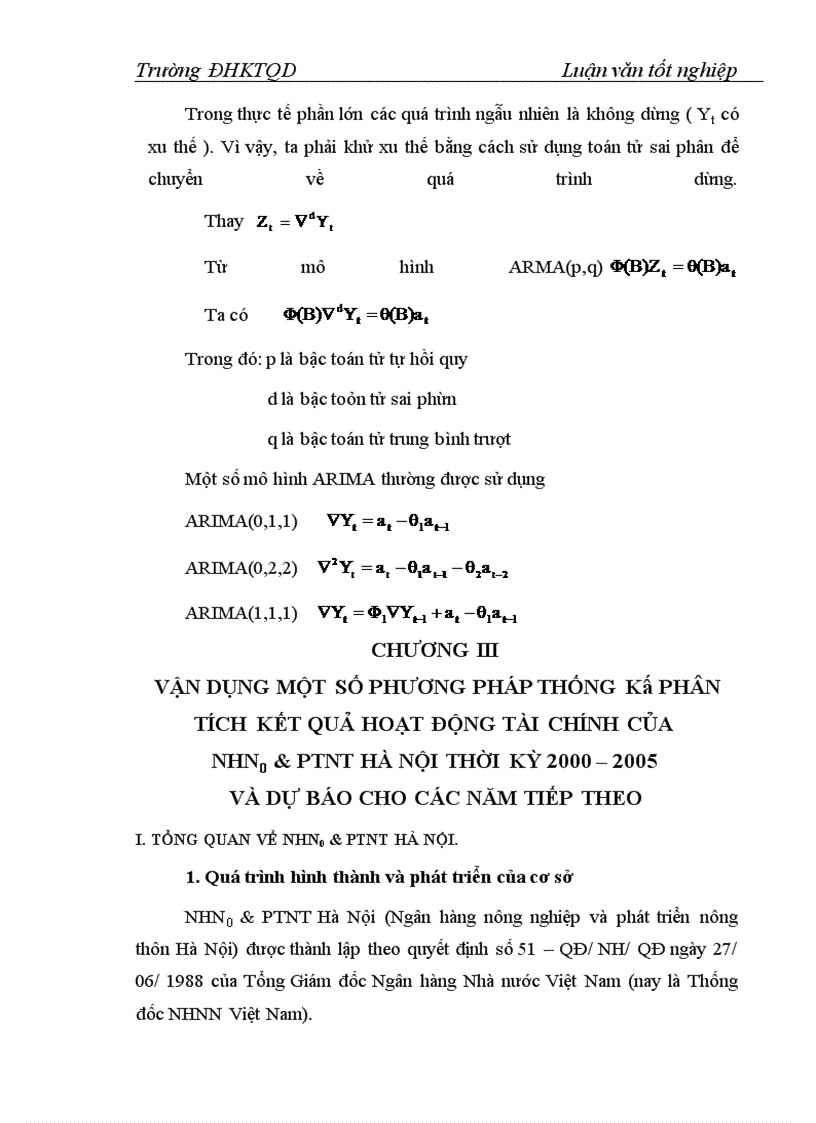 image for page Vận dụng một số phương pháp thống kê phân tích kết quả hoạt động tài chính của Ngân hàng nông nghiệp và phát triển nông thôn Hà Nội giai đoạn 2000 - 2005 và dự báo cho các năm tiếp theo