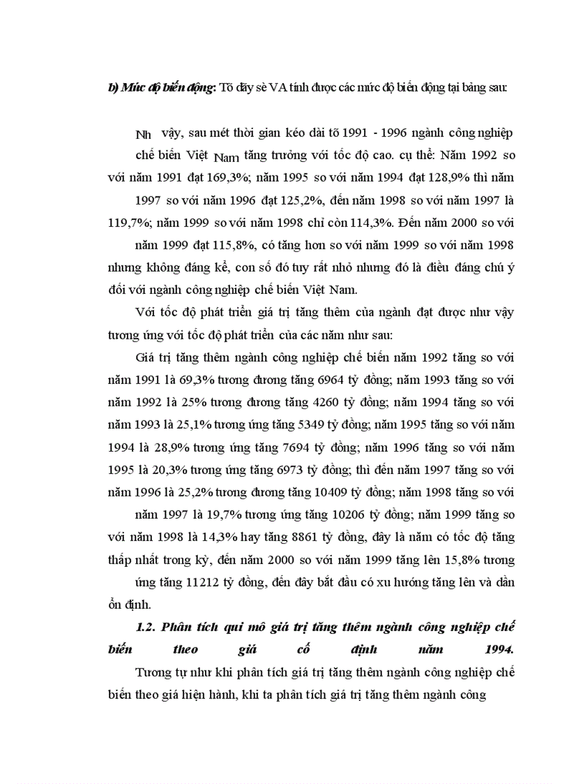image for page Vận dụng xác định và phân tích giá trị sản xuất và giá trị tăng thêm ngành công nghiệp chế biến Việt Nam