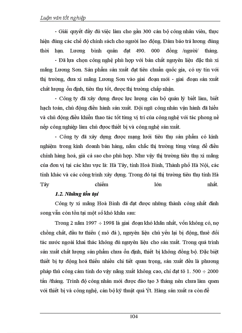 image for page Vận dụng một số phương pháp thống kê phân tích tình hình tiêu thụ sản phẩm của Công ty xi măng Hoà bình giai đoạn 1997 – 2001và dự đoán năm 2002