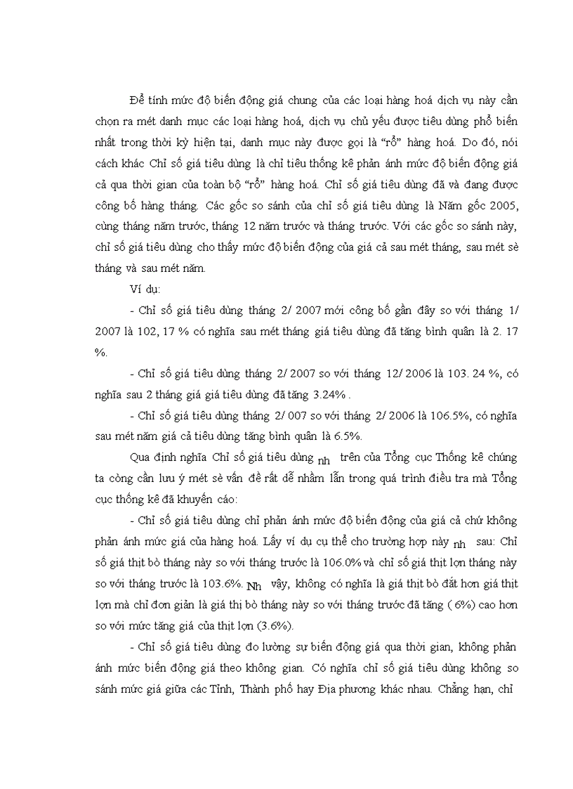 Phân tích và đánh giá tình hình biến động Chỉ số giá tiêu dùng năm