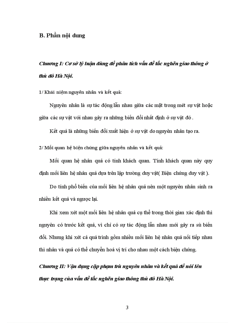 image for page Vận dụng cặp phạm trù nguyên nhân và kết quả để nói lên thực trạng của vấn đề tắc nghẽn giao thông thủ đô Hà Nội