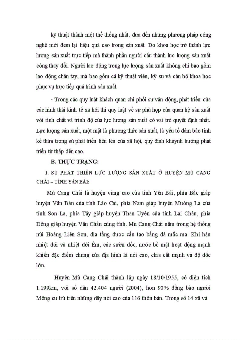 image for page Vai trò của lực lượng sản xuất đối với sự phát triển xã hội và phát triển lực lượng sản xuất ở huyện Mù Cang Chải-tỉnh Yên Bái