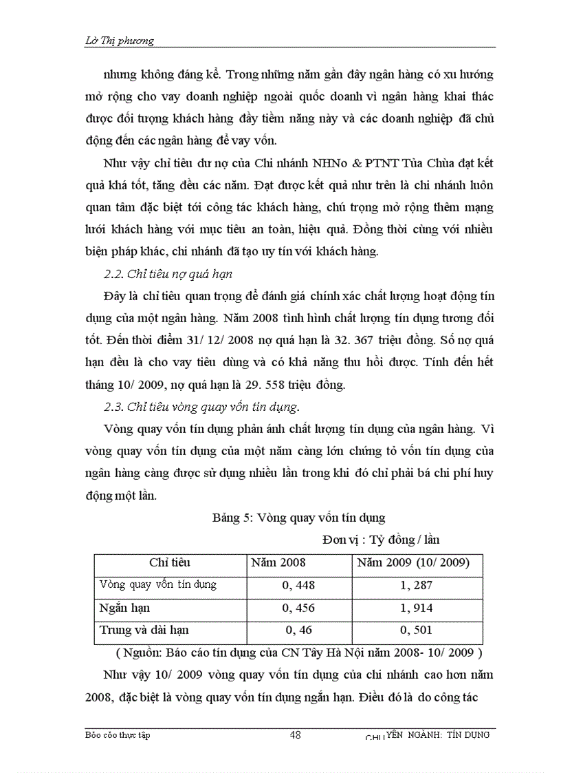 image for page Tình hình hoạt động kinh doanh tại NHNo & PTNT TỦA CHÙA