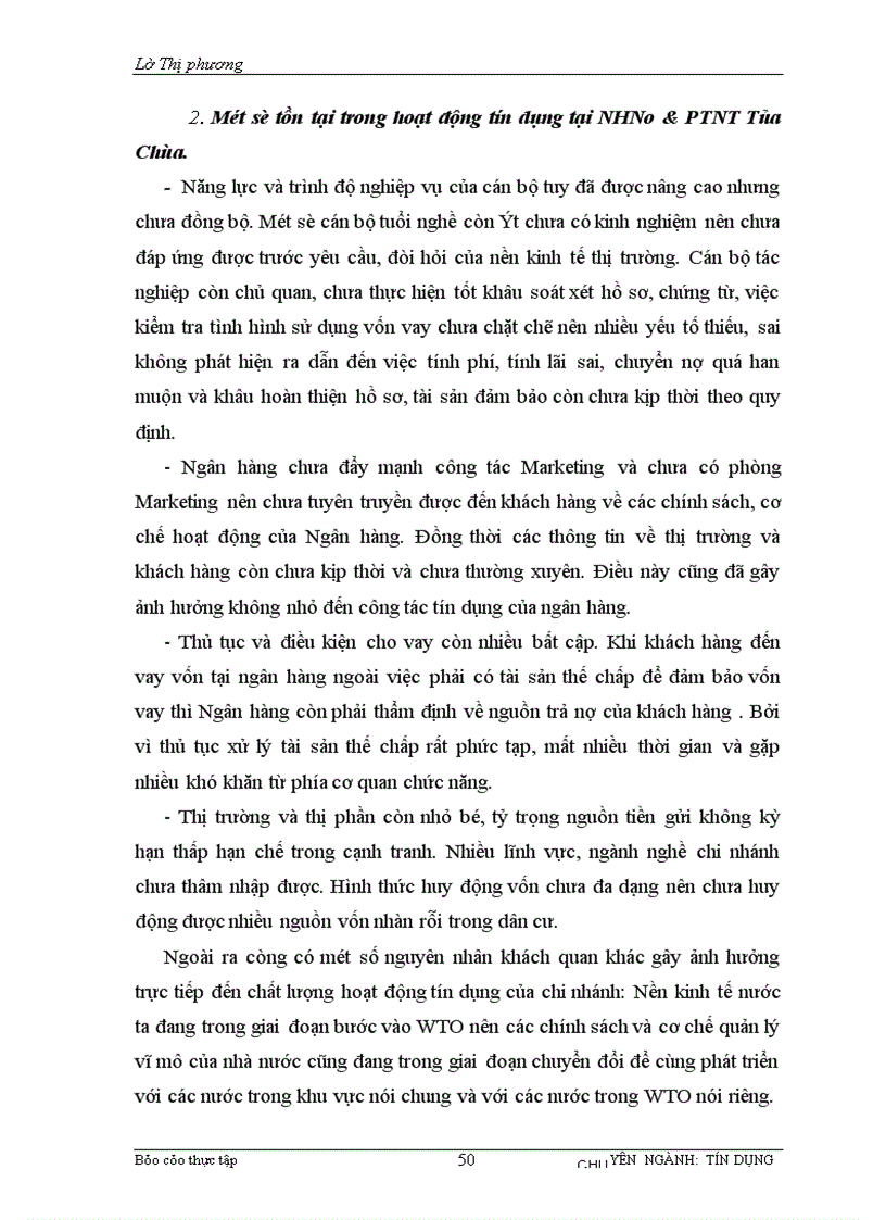 image for page Tình hình hoạt động kinh doanh tại NHNo & PTNT TỦA CHÙA