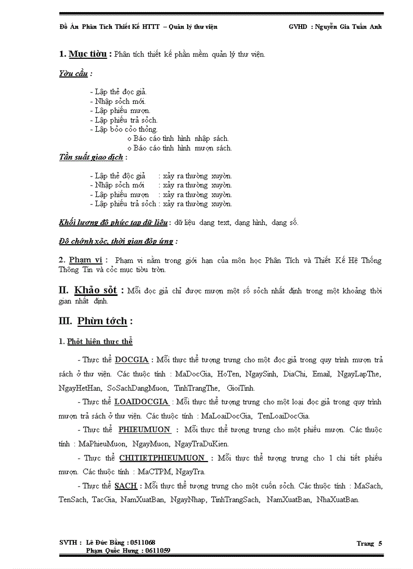 image for page Phân Tích Thiết Kế HTTT – Quản lý thư viện