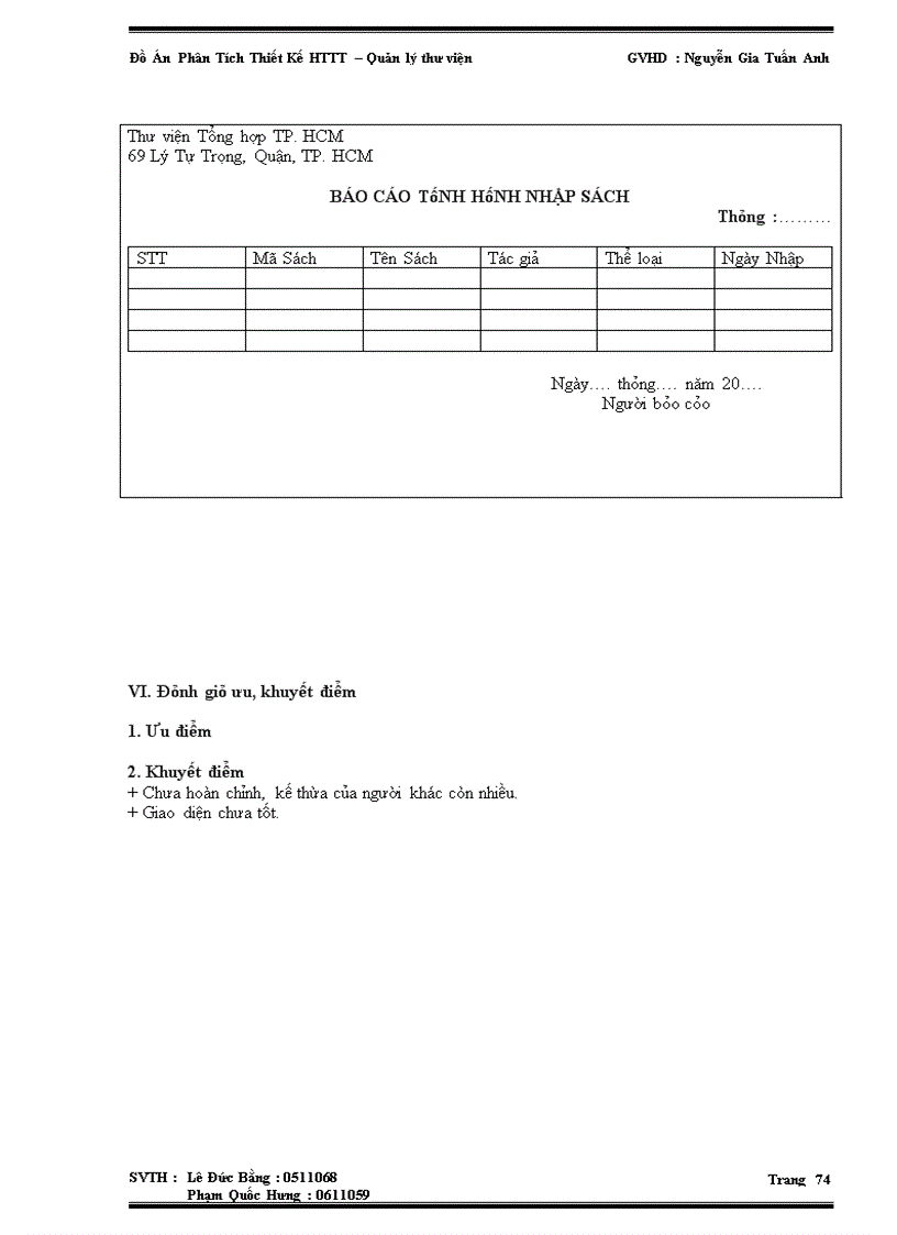 image for page Phân Tích Thiết Kế HTTT – Quản lý thư viện