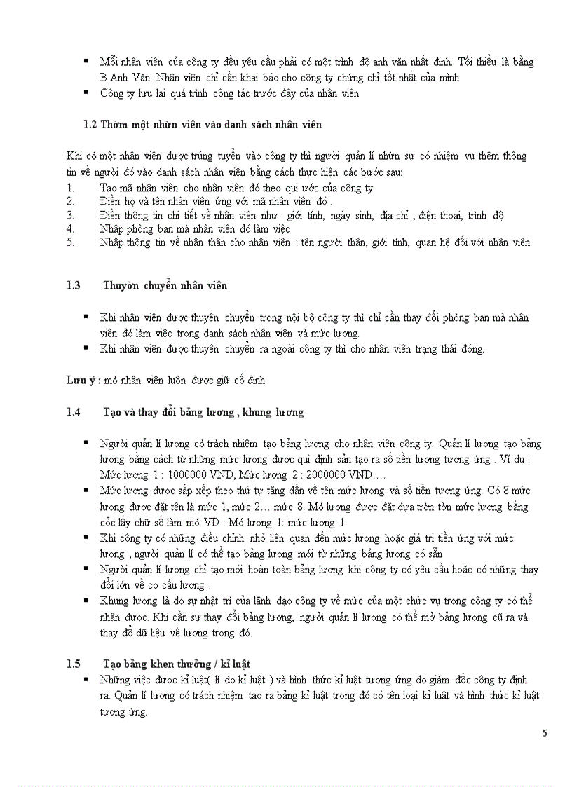 image for page Phân tích, thiết kế hệ thống quản lý nhân sự - Tiền lương cho công ty Sun-Rise